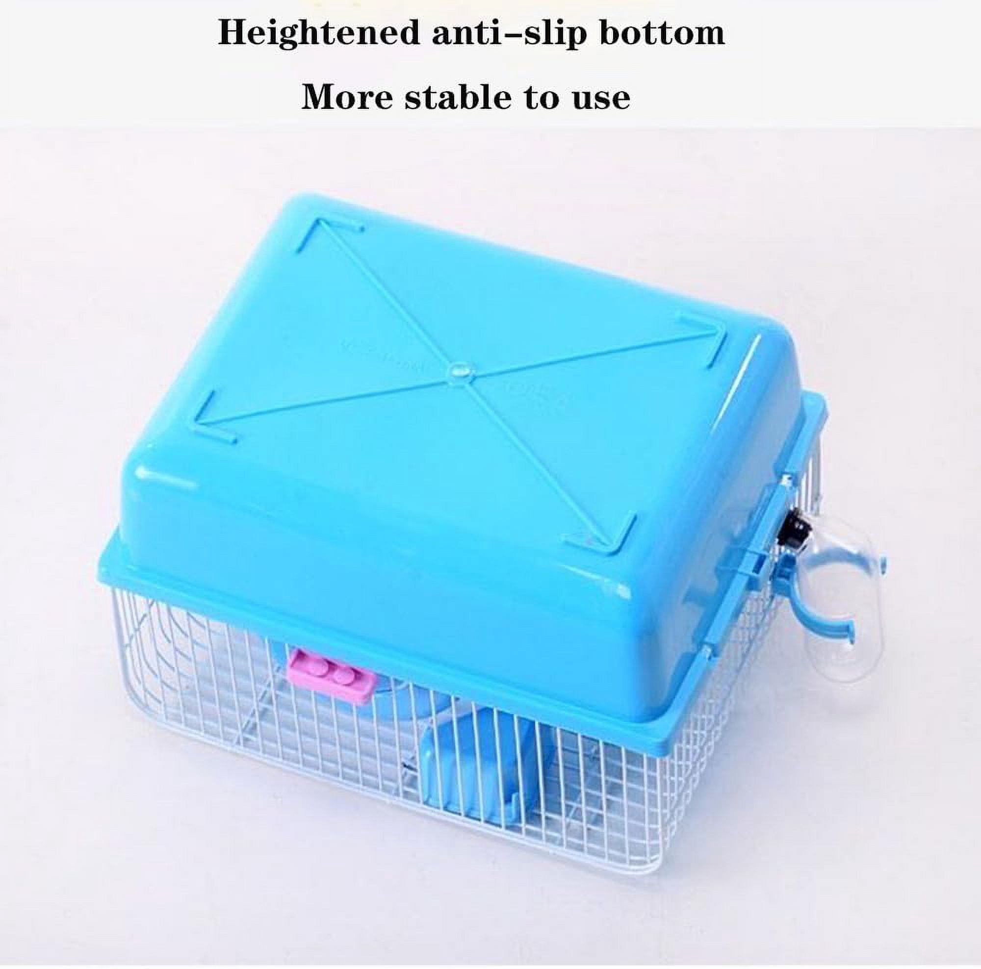 Small Pet Hamster Cage with Running Wheel Water Bottle Food Basin Portable Carrier House Mice Home Habitat for Going Out, Traveling (Green)