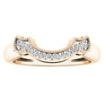 thumbnail image 2 of Dazzlingrock Collection 0.12 Carat (ctw) Round White Diamond Ladies Contour Guard Wedding Band, 14K Rose Gold, Size 7, 2 of 5
