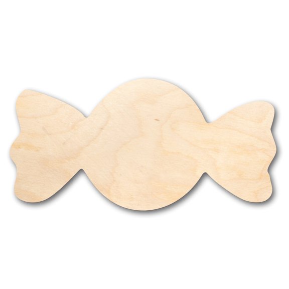 Unfinished Wood Hard Candy Shape - Craft - up to 36'' DIY 2'' / 1/8''