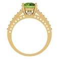 thumbnail image 4 of 2.21ct Round Cut Green Natural Peridot 18k Yellow Gold Engraving Statement Bridal Wedding Designer Ring Size 9.5, 4 of 5