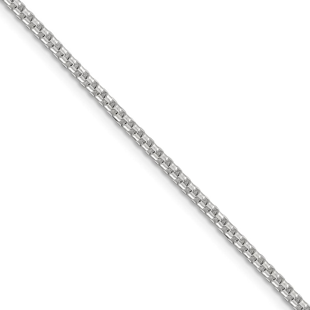 2mm Sterling Silver Solid Round Box Chain Necklace, 22 Inch 
