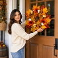 thumbnail image 5 of Aurorax Fall Wreaths for Front Door 22 inch,Fall Wreath Decorations with Sunflower Pumpkin Maple Leaves Farmhouse Sunflower Wreath Decor Indoor Wall Mantel, 5 of 6