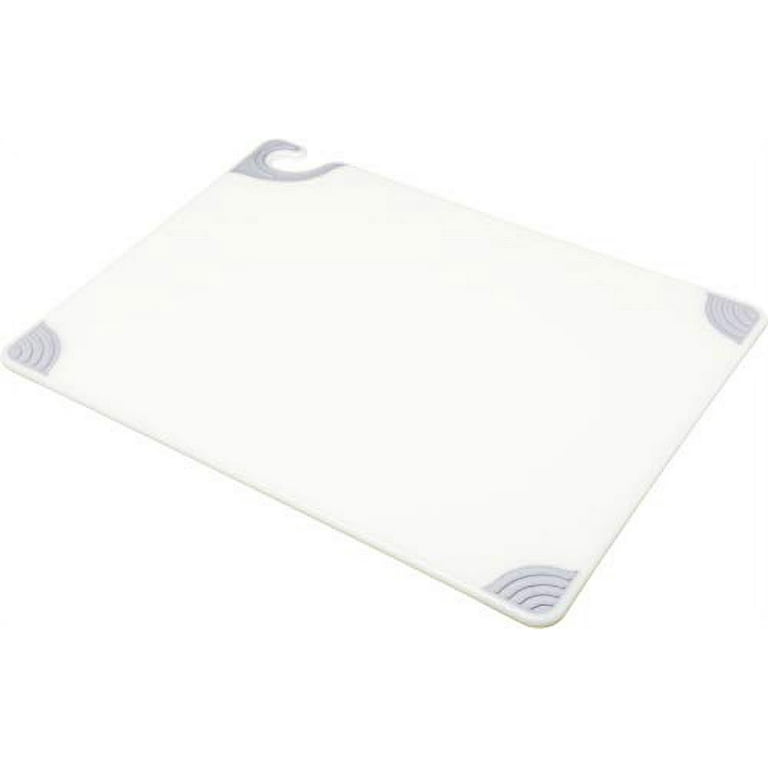 San Jamar Saf-T-Grip® White Plastic Cutting Board - 24L x 18W x 1/2H