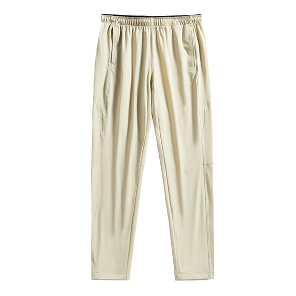 Akiihool Pants for Men Men's Relaxed Classic Fit Flat Front Pants Beige,XXXXXL