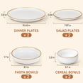 thumbnail image 6 of Onader 8-Piece Dinnerware Set, Ceramic Plate and Bowls Set for 2, Double Reactive Glaze Stoneware Dishware for Kitchen Restaurant - Seashell White, 6 of 7