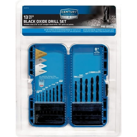 UPC 081838247133 product image for Century Drill & Tool 24713 Pro Grade Black Oxide Drill Set  13 Piece  Made in th | upcitemdb.com