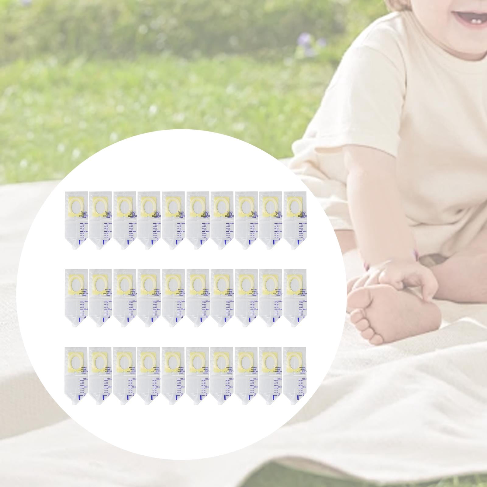 Bothyi 30 Pieces Pediatric Urine Bags Child Clear Urine Catchers for Camping Travel 100 ml