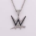 thumbnail image 2 of Daolelai -Hop Fashion Trend Men's and Versatile Letter W Diamond Necklace, 2 of 3
