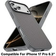 thumbnail image 3 of For iPhone 17 Pro CarbonFiber Design Magnetic Ring HQ Thick 2.0mm Hybrid Case - Grey, 3 of 3