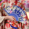 thumbnail image 1 of Paokuoon Delicate Flower Pattern Fan Folding Hand Fans Lightweight Elegant Floral Pattern Decorative Supply for Wedding Party, 1 of 8