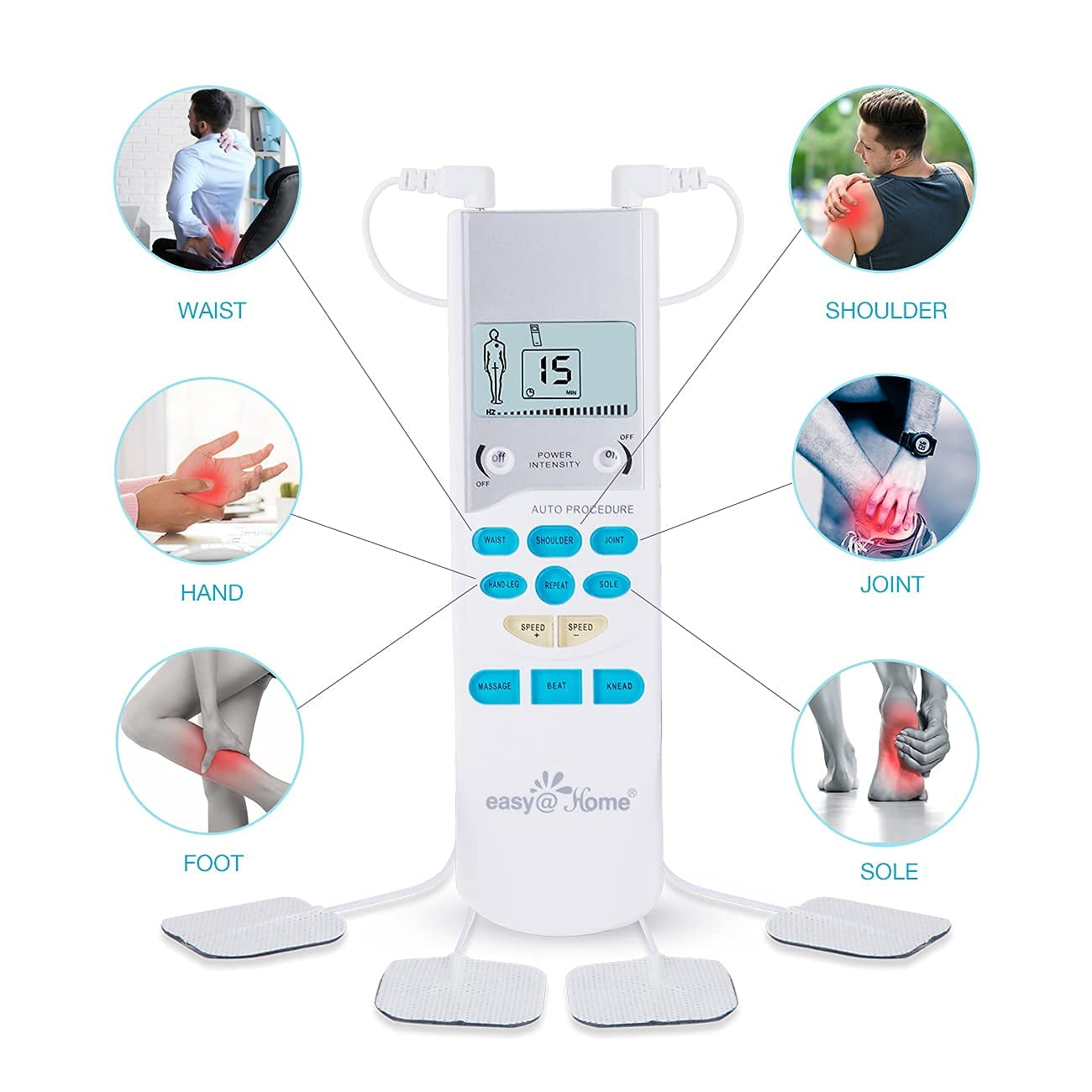 Easy@Home TENS Handheld Electronic Pulse Massager Unit - EHE009 (Muscle  Pain Relief Stimulator) 
