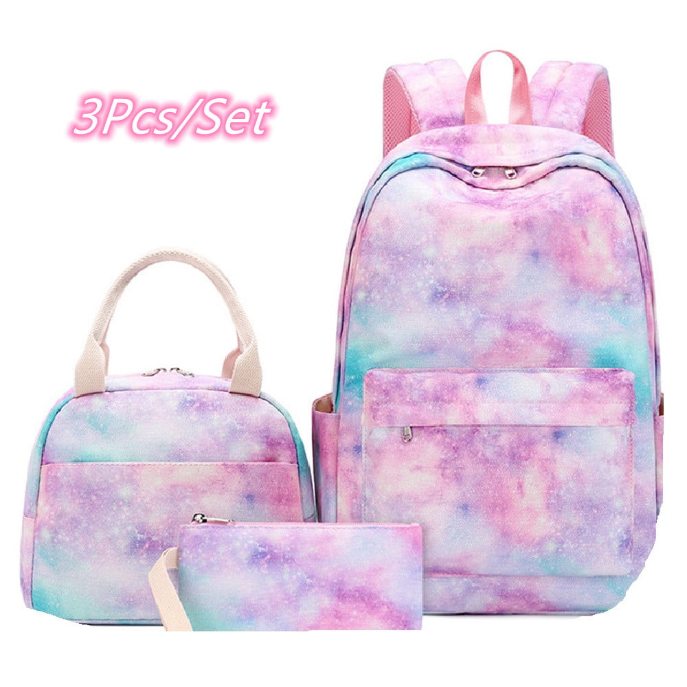 CHIFIGNO Starry Sky Rainbow Unicorn Backpack and Lunch Bag Set for School  Boys Girls Bookbag Middle School Bag Casual Daypack