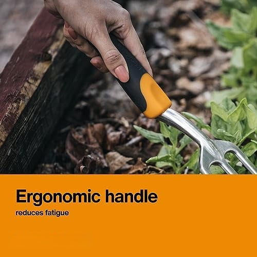 Ergo Cultivator for Digging, Aerating Soil, and Weeding, Heavy Duty Garden Tool with Hanging Hole