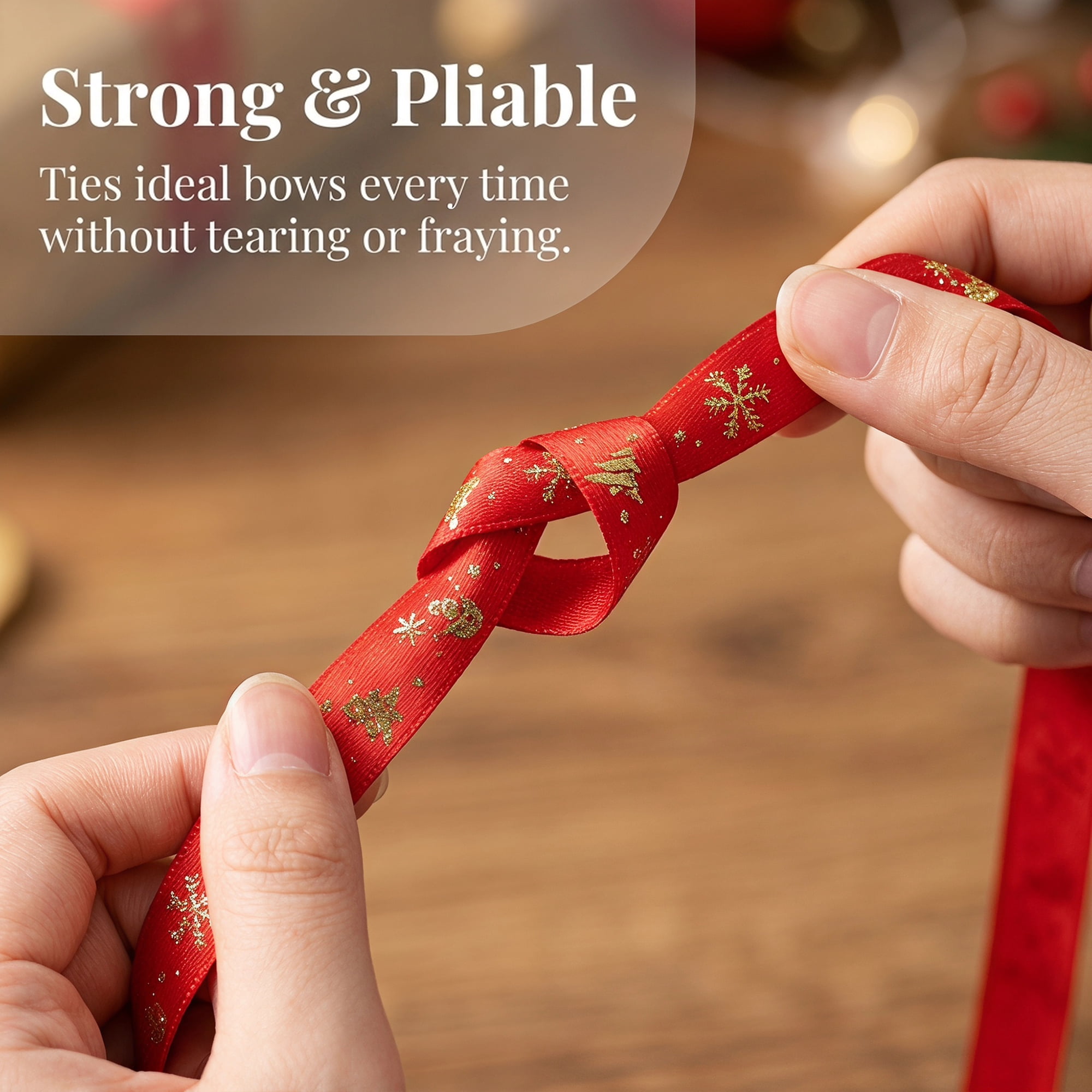 Unique Bargains Vibrant Cartoon Ribbon for Gift Wrapping Red Snowflake Pattern 5.5 Yard