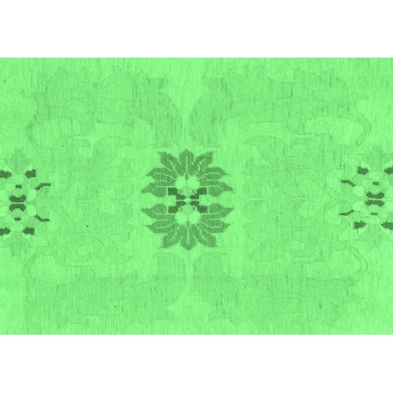 Ahgly Company Indoor Rectangle Abstract Emerald Green Modern Area Rugs, 5' x 8'
