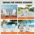 thumbnail image 7 of Garden & Patio Folding Chair Set of 2, White Adirondack Style Plastic Chairs, All-Weather Easy Fold Fire Pit Lounge Chairs, 7 of 7