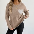 thumbnail image 2 of UAMVSH Sweaters for Women Casual Lace Trim Crewneck Knit Tops Cute Embroidered Long Sleeve Pullover Fall Fashion Clothes, 2 of 7