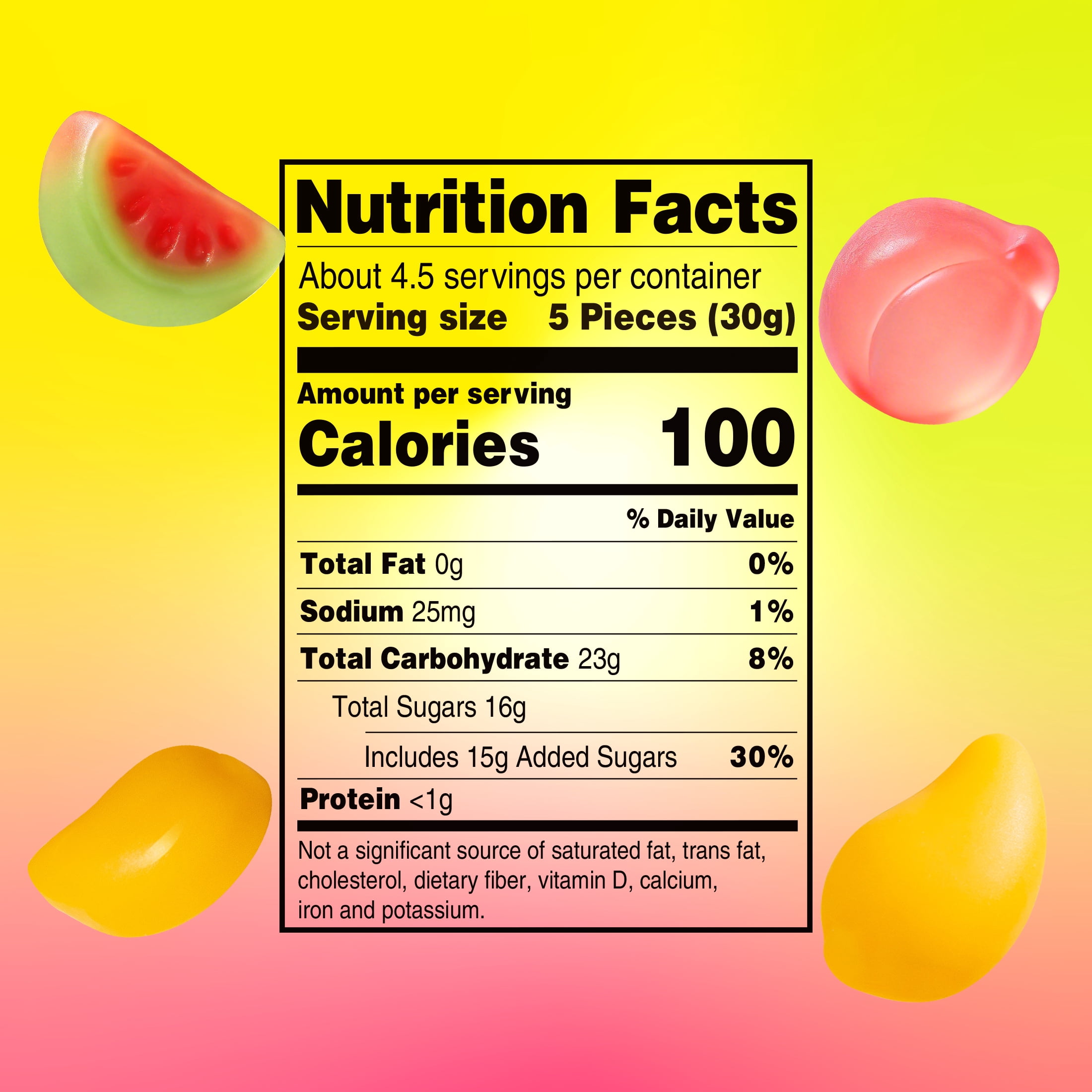 AMOS Peelerz Fruit Mix Gummy Candy, Gluten, Milk and Nut Free, 5 oz Bag