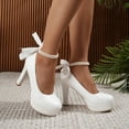thumbnail image 5 of Mary Jane Shoes Women,Heel Thick Sole Retro Comfortable Mary Jane Shoes for Fashion,Mary Jane Heels for Women,05 White,40, 5 of 8