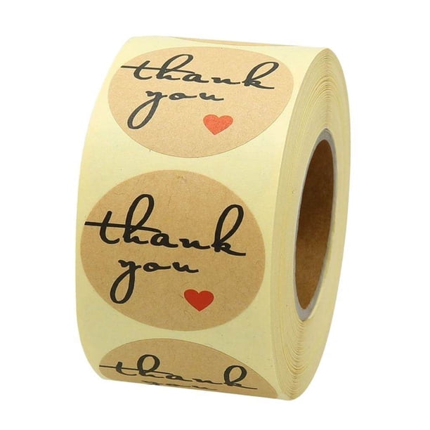 destyer 500 Pieces/Roll Thank You Packaging Sealing Stickers Round ...
