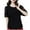 Black, variant on Hrsba Tops for Women Trendy,Solid Color Crewneck Blouse 1/2 Sleeve Comfy Casual Summer Ladies T Shirt Tee Top