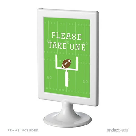 Birthday Framed Party Signs, Please Take One, Football Touchdown! Party, 4x6-inch, Includes Frame