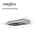 thumbnail image 5 of Ancona AN-1221 Slim SD330 Hotte de Cuisinière sous Armoire à Conduit 30” 325 CFM en Acier Inoxydable, 5 of 5
