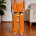 thumbnail image 5 of ATOGUTA Comfy Lounge Pants Boys Funny Graphic Sweatpants Athletic Sports Pants for Kids Size 4T-14, Orange, 5 of 5