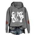 thumbnail image 3 of Women's Football Long Sleeve Hoodies Crew Neck Rugby Graphic Printed Hooded Sweatshirt Loose Fit Tops Fall Y2K Pullover Shirt, 3 of 3