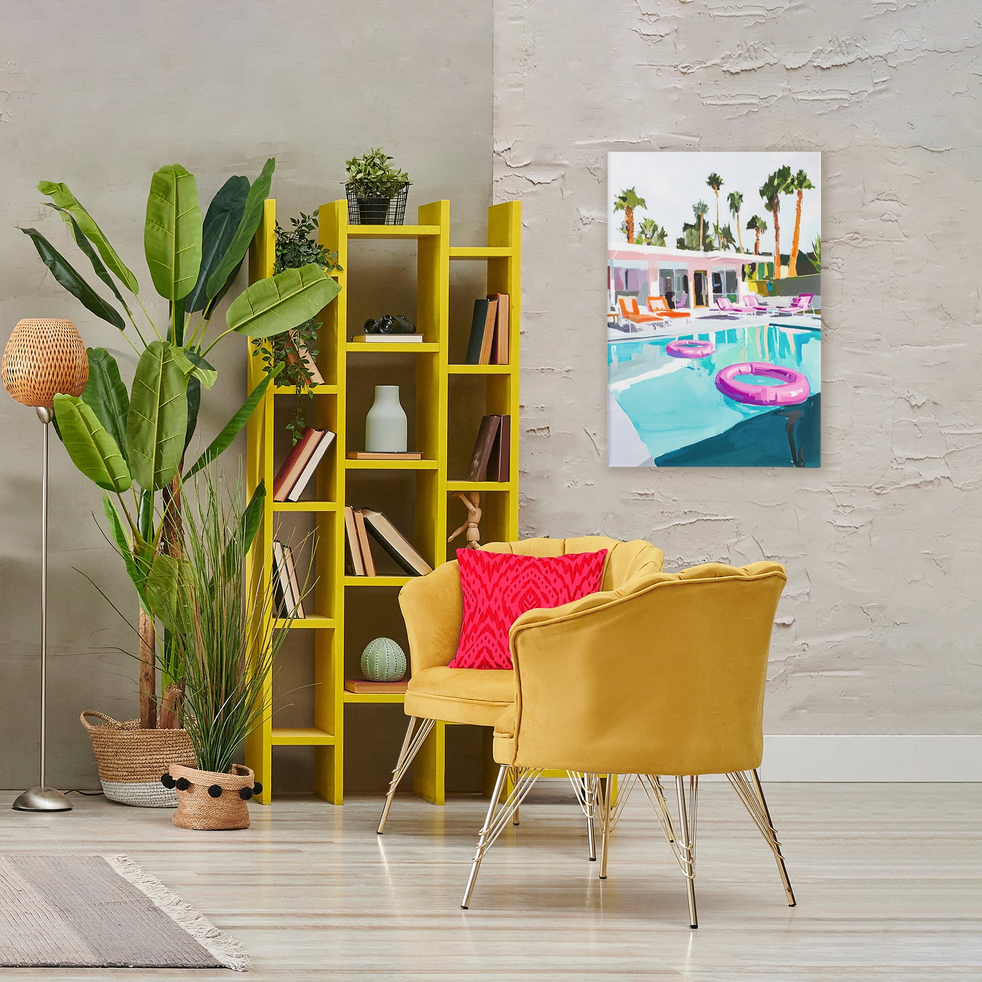 Stupell Industries Palm Springs Poolside Impression Canvas Wall Art, design by Sisi and Seb