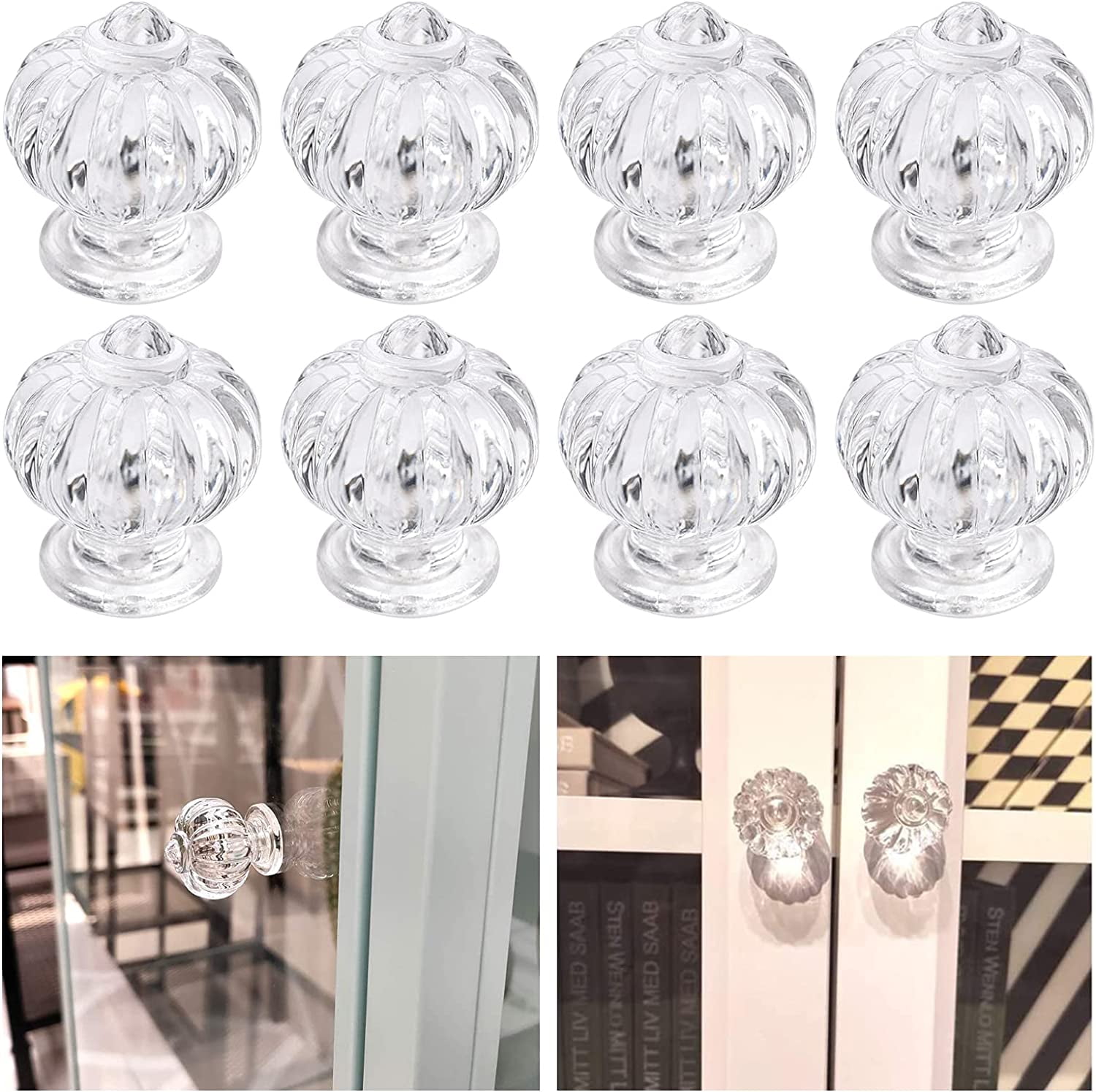 Self Adhesive Pull Handle, 8pcs Classic Acrylic Knobs