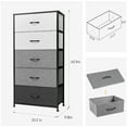 thumbnail image 3 of Pellebant  Fabric Vertical Dresser Storage Chest Tower with 5 Drawers Grey&Black Dark Wood, 3 of 8