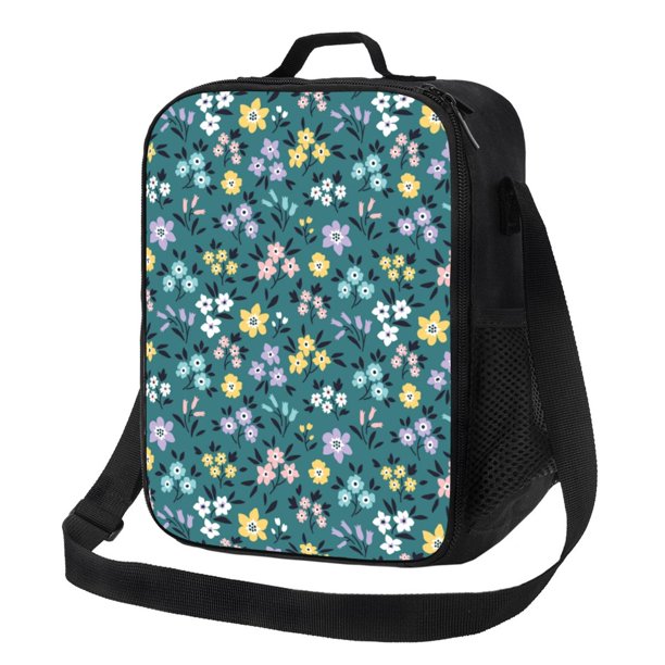 Fotbe Floral Lonchera Bolsa de Almuerzo para Hombres y Mujeres, Lonchera de Gran Capacidad, Bolsa de Almuerzo Reutilizable, Bolsa Térmica Aislante