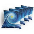 thumbnail image 5 of Ambesonne Abstract Throw Pillow Cover 4 Pack, Surfer Wavy Sun, 18", Blue White and Yellow, 5 of 7