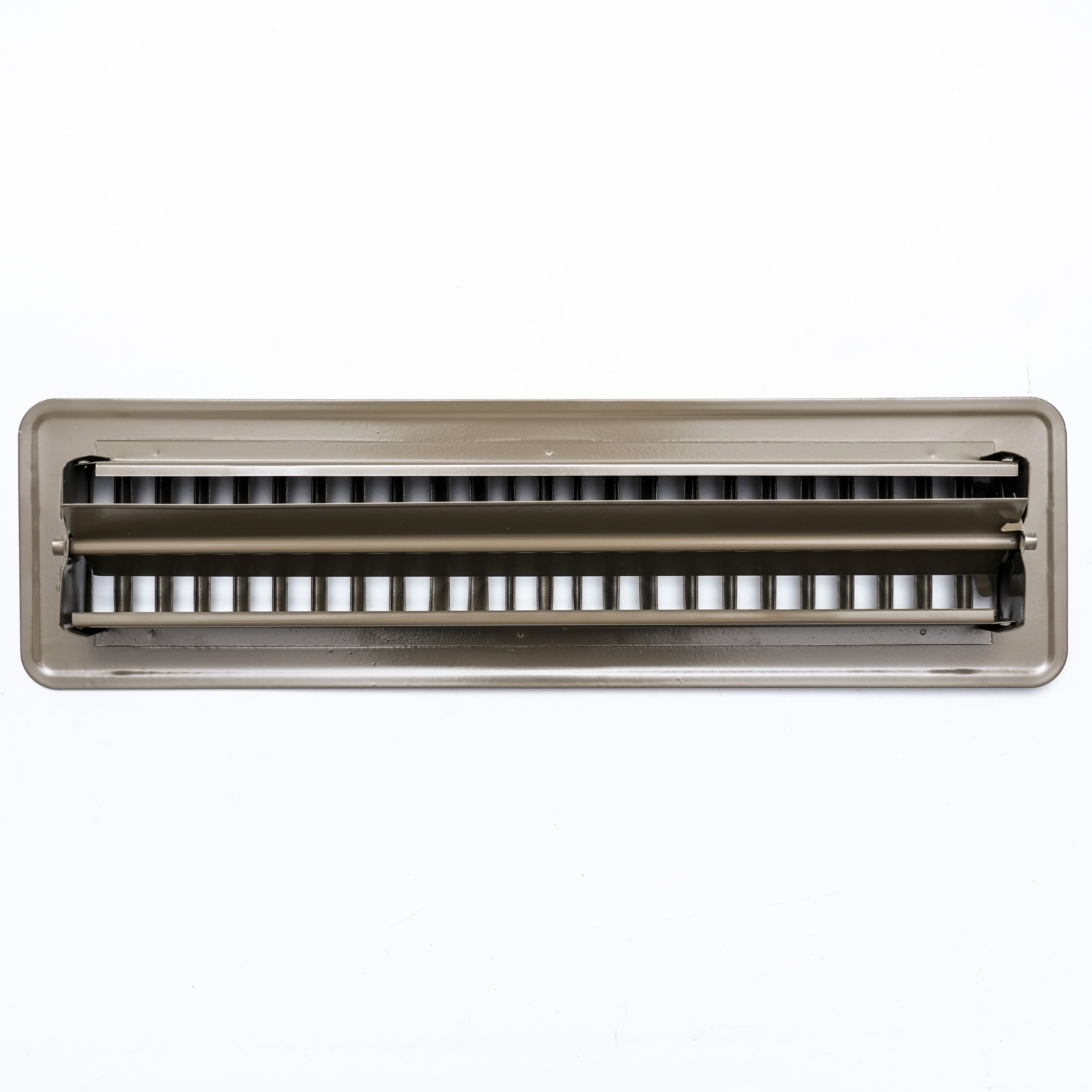 [2 Pack] Fits 2x12 Duct Opening Floor Register with Louvered Design by Handua | Heavy Duty Walkable Design with Damper | Floor Vent Grille | Easy to Adjust Air Supply Lever | Brown