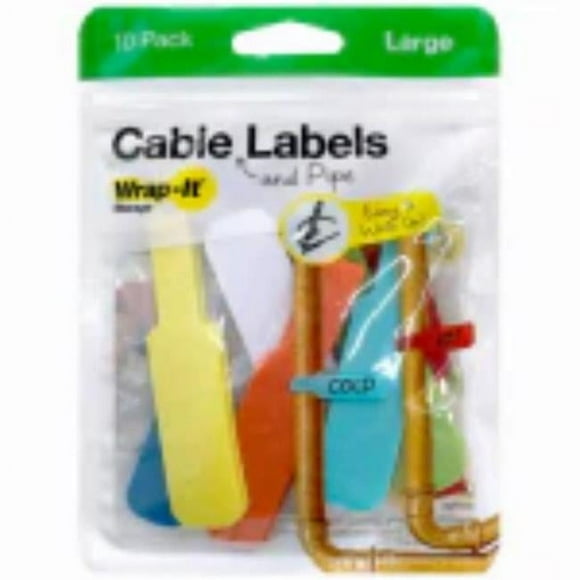 Jjaamm 112860 Étiquette de Câble&44; Couleur Multi&44; Grand - 10 par Pack - Pack de 3