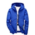 thumbnail image 2 of Inglocry Rain Jacket Men Lightweight Waterproof Raincoat Packable Hooded Windbreaker with Pockets for Hiking Travel Royal Blue 5XL, 2 of 5