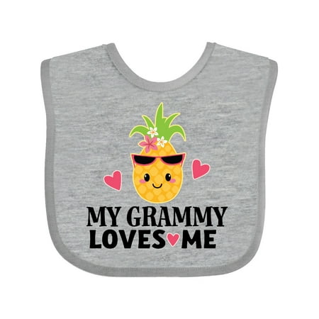 

Inktastic Grammy Loves Me Cute Pineapple Gift Baby Girl Bib