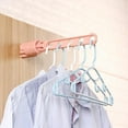 thumbnail image 4 of Dusknt Folding wall mounted clothes hanger pink, Hooks,Window Frame Drying Rack Buckle Punch Hanging Window Drying Clothes Must Have Travel Portable Five Hole Clothes Hanger, 4 of 8