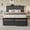 Gray, variant on Bolvdo Bed Frame with Leather Upholstered Headboard, Lockable Storage, Queen Size, Black