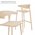 thumbnail image 5 of Set 4 Bancos Bar Cocina Desayunador Barra Respaldo Plástico Beige, 5 of 5