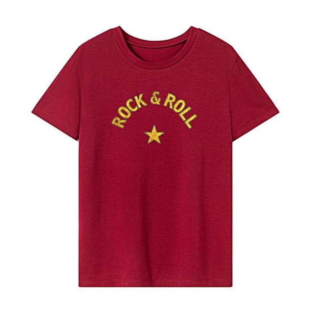 Camiseta para mujer con cuello redondo, ropa deportiva, camiseta básica informal para viajes y vacaciones L