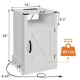 thumbnail image 3 of Moootto Engineered Wood Nightstand Side End Table with USB Ports in White, 3 of 4