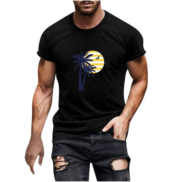 jovati Into the Am Shirts Men Men Casual Round Neck 3D Digital Printing Pullover Fitness Sports Shorts Sleeves T Shirt Blouse