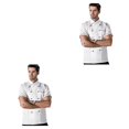 thumbnail image 3 of Injueey Chaquetas de chef Ropa de trabajo de cocinero de manga corta para en restaurantes y hoteles Blanco M 2Conjunto, 3 of 6