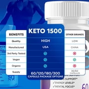 (2 Pack) Keto 1500 - Pills for Weight Loss - Energy Boosting Supplements for Weight Management - Advanced Ketogenic Ketones - 120 Capsules