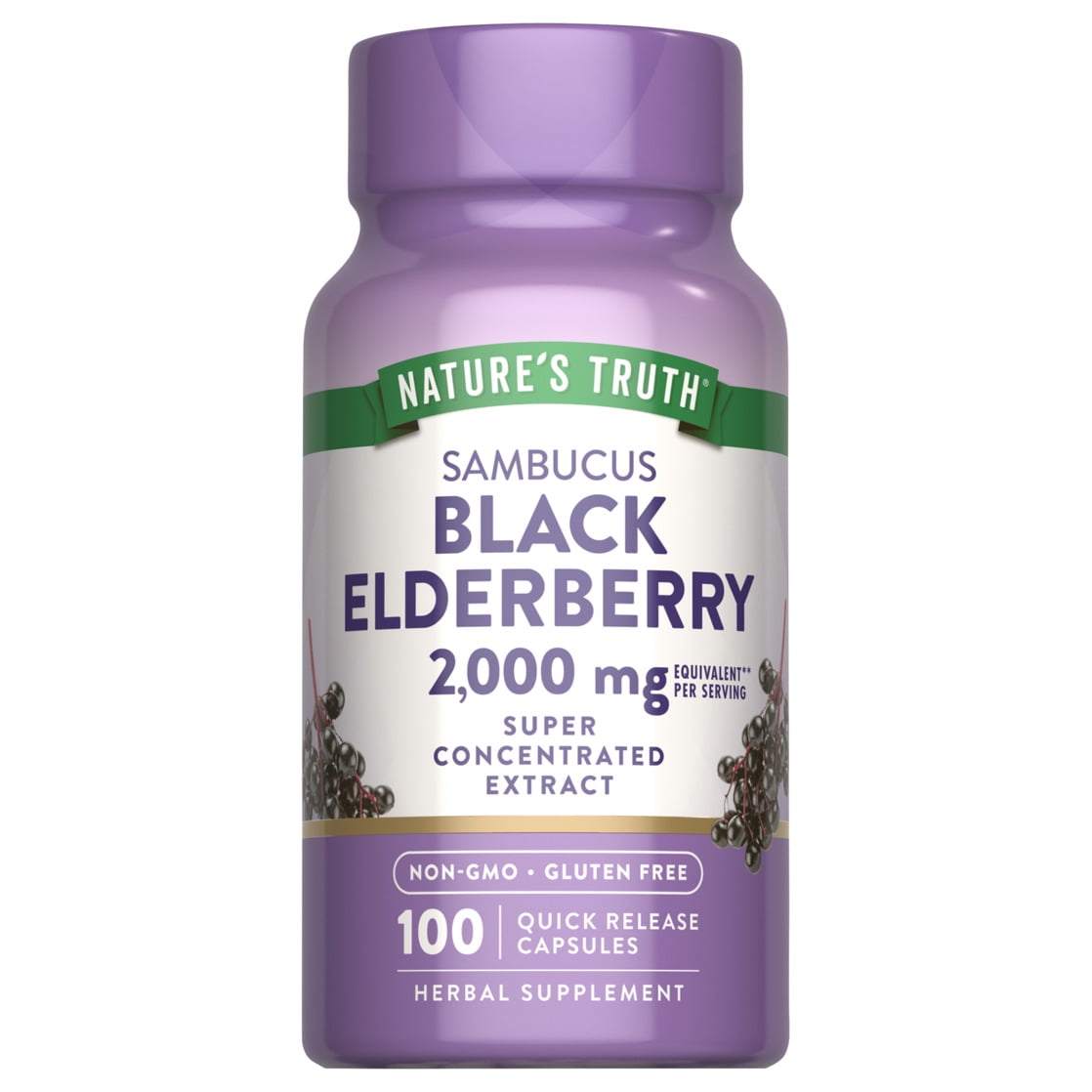 Nature's Truth Sambucus Black Elderberry Capsules for Adults - 100 Count