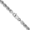 thumbnail image 3 of Solid 14K White Gold 4.2mm Regular Rope with Lobster Lock Chain - 20", 3 of 8