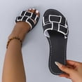 thumbnail image 3 of Sandalias de Deslizamiento de las Mujeres de Moda Dos Correas Sandalias Casuales con Cadena de Metal, Cómodos Zapatos de Fondo Plano para el Uso Al Aire Libre, 3 of 6