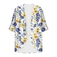 thumbnail image 4 of Guluxicc Women's Chiffon Jackets Flower Graphic Open Front Pull-on Long Sleeve Jackets for Beach Vacation Wear Spring Summer Casual Outfits, 4 of 4